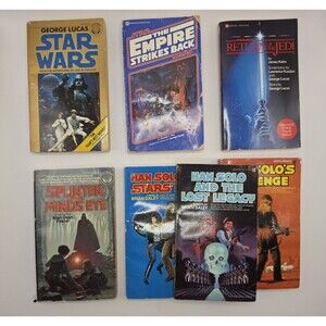 Vintage Del Rey Star Wars Paperback Books New Hope Empire Jedi Han Solo Lot Of 7